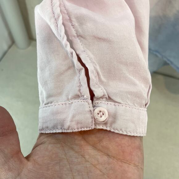 Anthropologie Cloth & Stone Tencel Blue/Pink Tie Dye LS Button Up Womens L NWOT - Picture 6 of 6